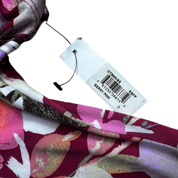 Maggy London Floral Dress Size 2 NWT Berry Pink - Picture 6 of 13